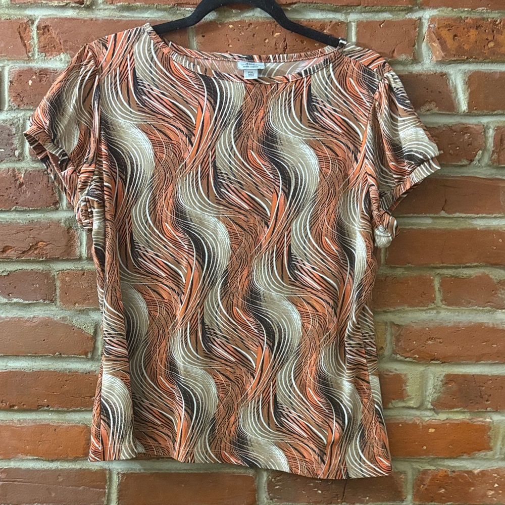 Worthington Black & Orange Wave Top
